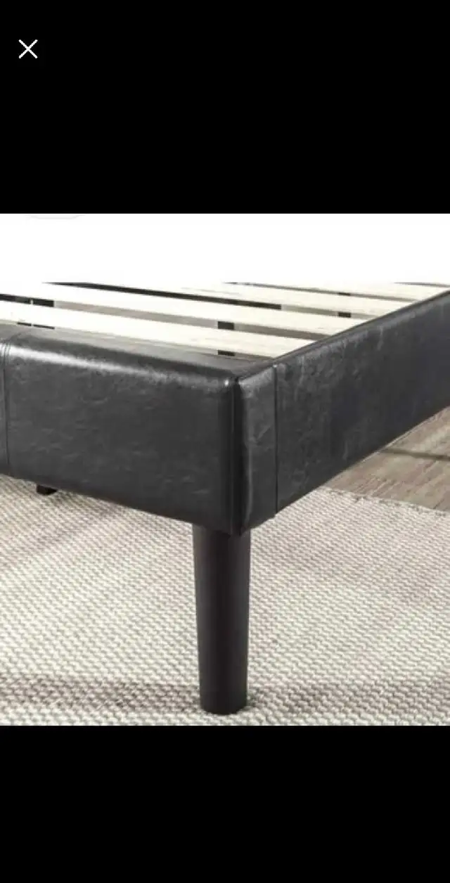 Zinus Faux Leather Classic Platform Bed Frame with Steel in Beds & Mattresses in Mississauga / Peel Region - Image 5