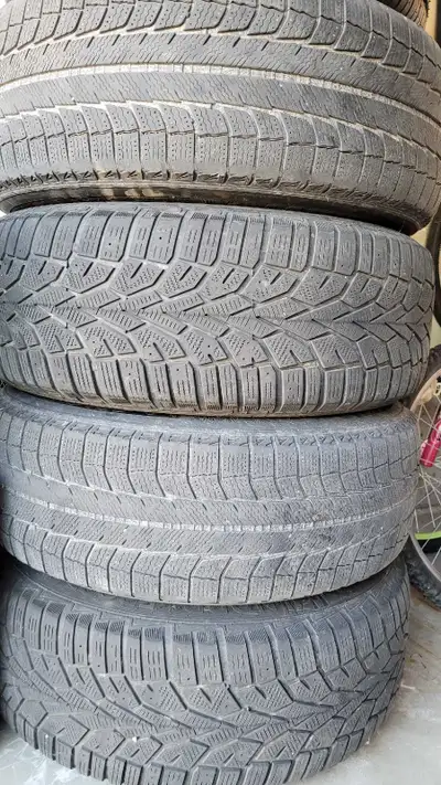Winter tires with more than 50% tread on all tires, though 2 are newer and have even better tread. A...