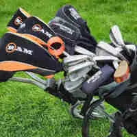  Men Right Handed  Golf Clubs  with 3 wheels folding push cart  
