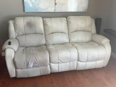  leather power sofa, and chair , View more
