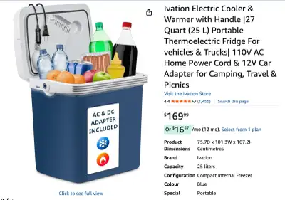 25L IVATION Cooler & Warmer (Car Plug and 110V), View more