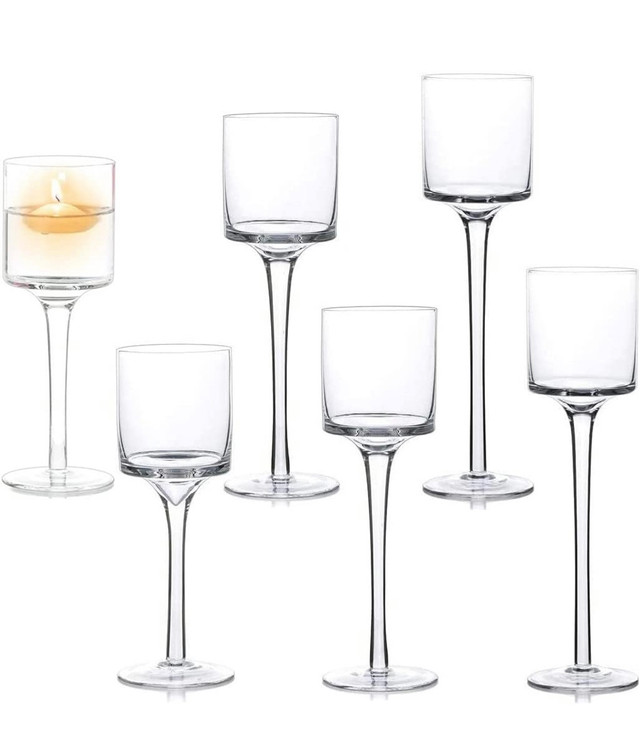 Glass Candle sticks - 2 sets of 3 in Home Décor & Accents in Oakville / Halton Region - Image 4