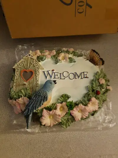 "Welcome" Chirping Bird Plaque Wall Hanging, View more