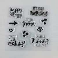 Clear Stamp Set Gina K Designs Doodle Sayings Birthday Friend Ha