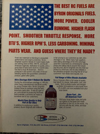 1992 Byron Originals RC Model Engine Fuels Original Ad