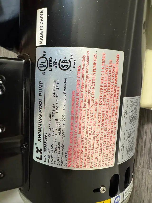 LINGXIAO 1HP Pool Pump in Hot Tubs & Pools in City of Toronto - Image 4