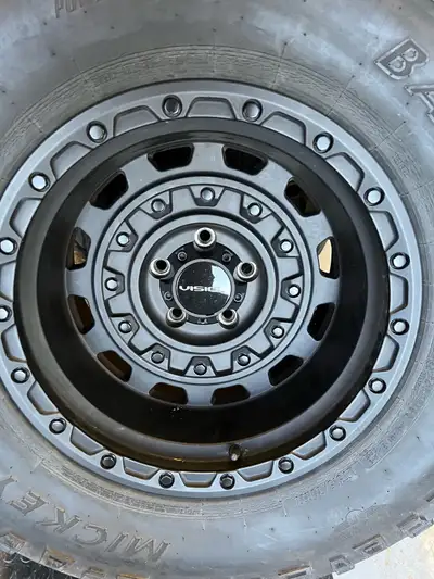 17” LT315/70R17 Vision 403 TACTICAL Custom Wheel with Mickey Thompson tires. Off a Gladiator Jeep. W...