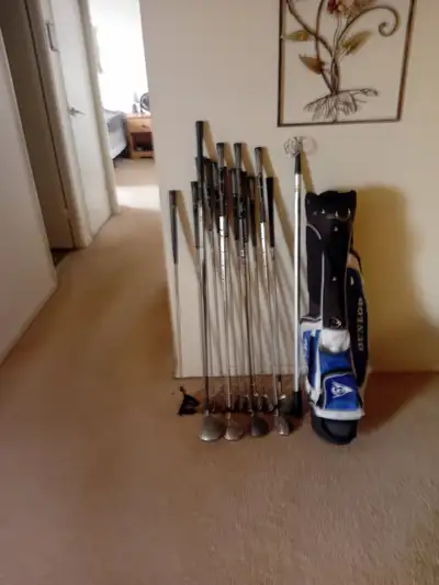 Men’s left handed golf club set - includes bag and cart, View more