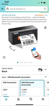 Bluetooth Thermal Shipping Label Printer - vretti 4x6 Wireless L