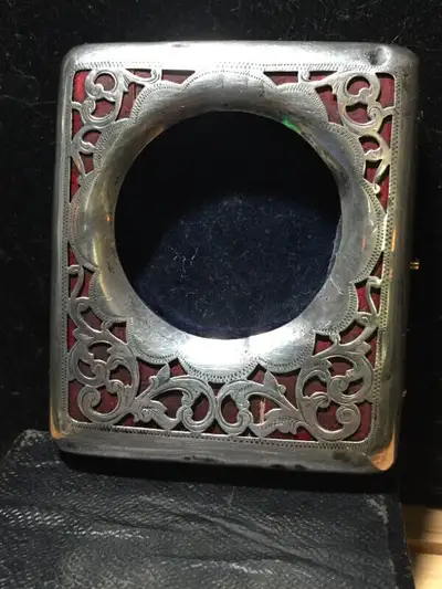 Antique Sterling Silver Travel Pocket Watch Holder Case