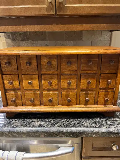 Rare Apothecary vintage cabinet- 18 drawers all numbered-in excellent original condition- early 40s...