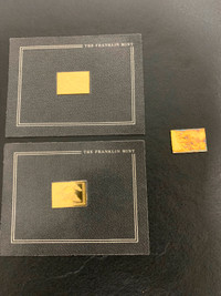 Franklin  mint gold plated stamps