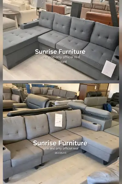 Sectional Couch Grey Sofa, View more