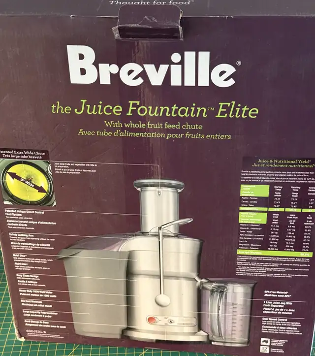 Breville Juicer 800 JEXL/B  in Processors, Blenders & Juicers in Norfolk County - Image 3