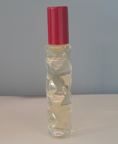 Vintage Avon Moonwind Cologne - 14ml Splash - in wavy faceted glass collector bottle with red metal...