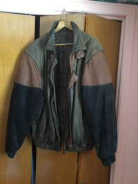 Men's Leather Bomber Jacket-Price Reduced