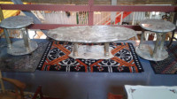 Mid Century Italian Marble Top Coffee Table with Two End Tables