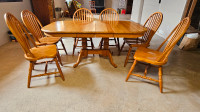 Solid Cherry Wood Kitchen Table  + 6 Chairs