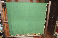 Vintage Green And Mustard Quilt - Good For Crafting