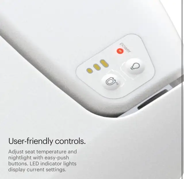 Brondell L60-EW LumaWarm Heated Nightlight Elongated Toilet Seat in Bathwares in Kitchener / Waterloo - Image 5