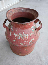 Old 16 " x High 14" Wide Vintage Rusty Milk Can Antique 