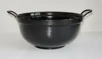 Antique Attractive Black Heavy Cast Iron Two-Handled Pot
