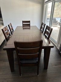 Wooden Dinning Table with 6 Chairs $595