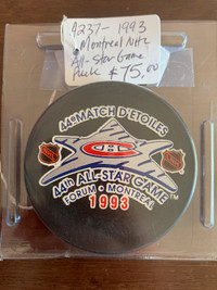 1993 Montreal Canadiens All-Star Game Game Puck Showcase 320