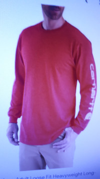 2XL Carhartt K231 - Q38 Desert Orange L/S N/P Logo T-Shirt