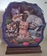 The Bradford Exchange 2002 Purr-Fect Reflections Crystal Kittens