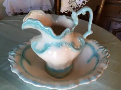 ANTIQUE WASH BASIN AND PITCHER, View more