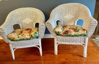 Rattan armchairs x 2