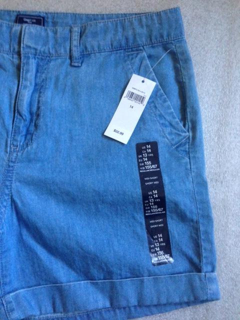 Gap Teen Juniors Size 14 Blue Cotton High Rise Jean Shorts NWT in Kids & Youth in Markham / York Region - Image 3