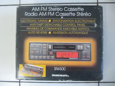 Sparkomatic SR4500 AM FM Stereo Cassette Car Stereo NIB 1990s, View more