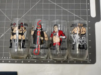 Three 1990 World Wrestling Federation WWF Drinking  Glasses