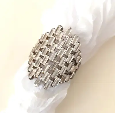 NEW DSMK Sterling Art Deco Style Cocktail Ring Emerald Cut Rich, View more