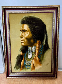 Hand-knotted Picture Rug - Native American Man Persian Rug Made 