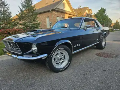 1968 Ford Mustang – 302 V8 Rebuilt Engine | Blue with White Racing Stripes This is a beautifully res...