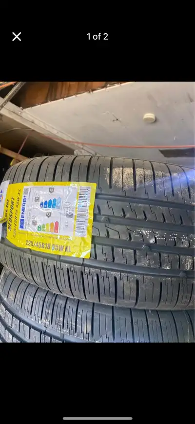 Set of 2 new 225 45 18 new allseasons tires $340 out of the door for both