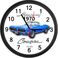 1970 Mercury Cougar XR-7 (Competition Blue) Custom Wall Clock