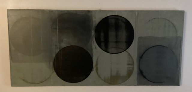 GORDON WIENS  ‘ Vestige ‘/ Grey & Black acrylic on canvas -50% in Arts & Collectibles in Kawartha Lakes - Image 3
