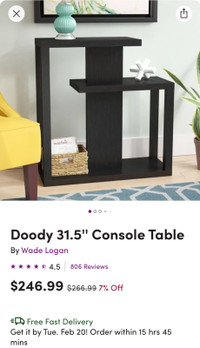 Almost New Doddy 31.5’’ Console Table 