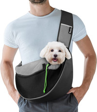 NEW Large Pawaboo Pet Dog Sling Carrier, Hand Free Drawstring