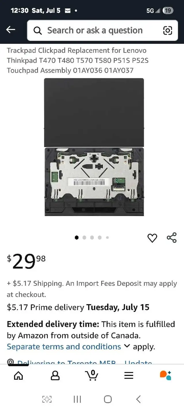 Trackpad Clickpad Replacement for Lenovo Thinkpad T470 T480 T57 in Mice, Keyboards & Webcams in Markham / York Region - Image 5