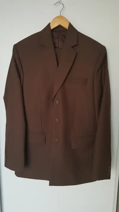 Men’s Suit, New, Brown Full Terry Wool including Trouser Medium, View more