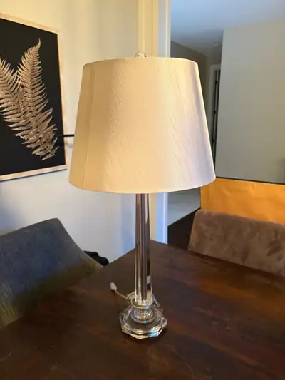 Lamp Cream Shade Transparent Base