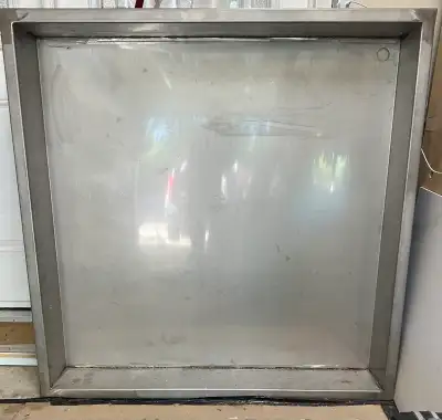 This sturdy,custom 2.5 mm thick back coated stainless steel commercial sink/ outdoor water feature p...