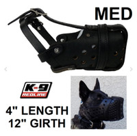 K-9 Leather Agitation / Dog Muzzle- Medium(4" LENGTH, 12" Girth)