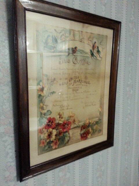 ANTIQUE MARRIAGE CERTIFICATE - DATED JUNE 20 1902! in Arts & Collectibles in Bedford - Image 3