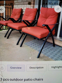 3 out door chairs